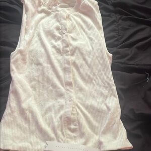Missguided + Cream Sleeveless Button Down Shirt with Mandarin Collar